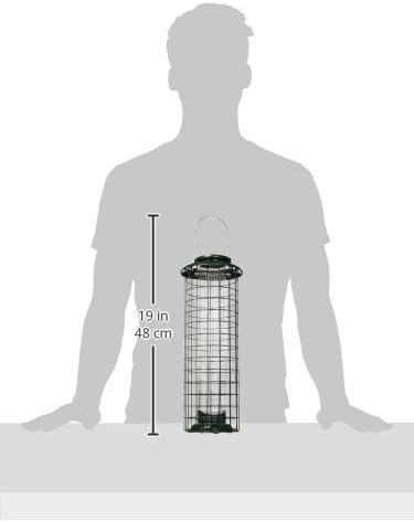woodlink wlcmesh caged screen black oil sunflower feeder shown in use