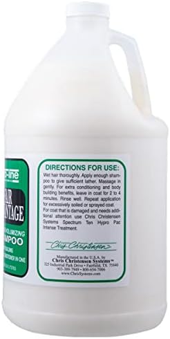 chris christensen pro-line fair advantage shampoo & conditioner, side view