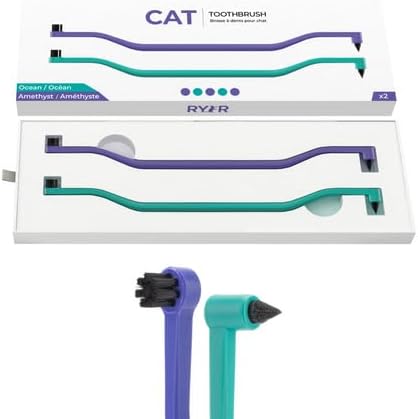 ryercat set of 2 dual sided cat toothbrush, main product view