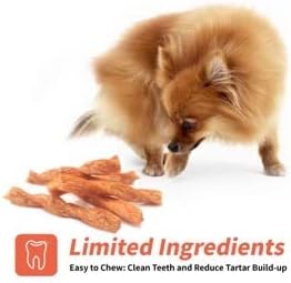 luvchew chicken dog chew twist sticks, puffed human showing dimensions