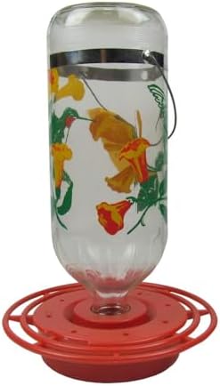 original best-1 flowers hummingbird feeder 32 ounce glass, close-up detail
