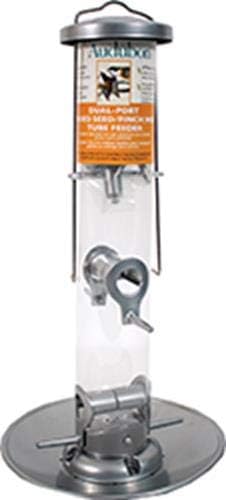 woodlink nasil audubon silver tube wild bird feeder shown in use