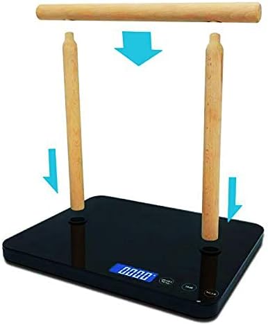 digital bird scale with perch, scale grams, max, close-up detail