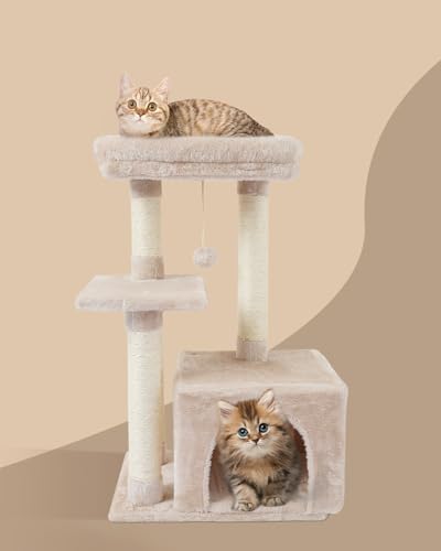 cute cat tree kitten cat tower condo cat showing dimensions