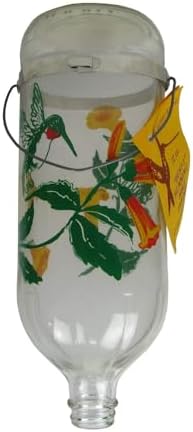 original best-1 flowers hummingbird feeder 32 ounce glass, side view