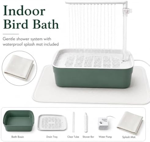 parrot bathtub indoor automatic bath shower,bird bath with, close-up detail