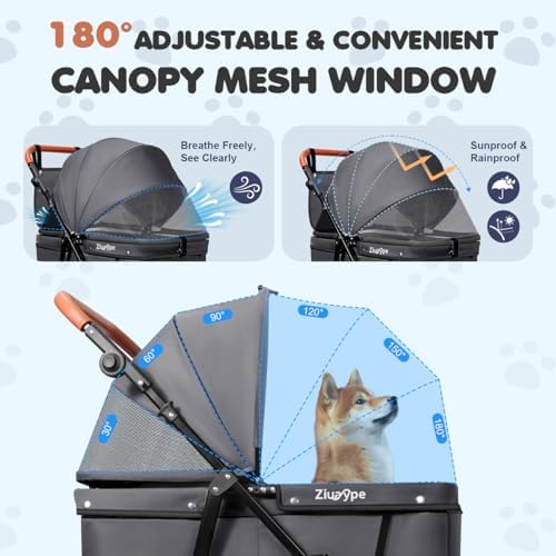 dog stroller for large & medium dogs (20–132, side view