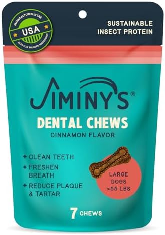 jiminy's dental chews for dogs,plaque & tartar control,fresh, main product view