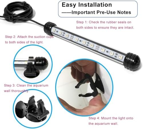 mq 36 in submersible led aquarium light, 13w, front angle view