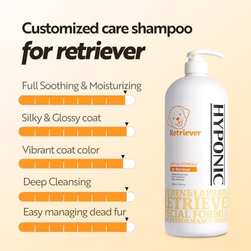 hyponic shampoo for retriever - hypoallergenic breed-specific shampoo showing dimensions