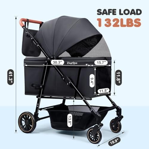 dog stroller for large & medium dogs (20–132 shown in use