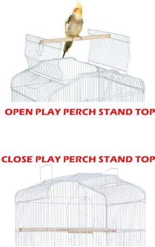 65-inch large flight bird parrot cage, white, close-up detail