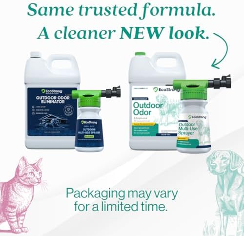 eco strong outdoor odor eliminator | outside dog shown in use