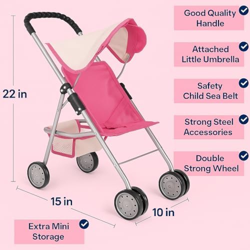 fash n kolor my first doll stroller with, close-up detail