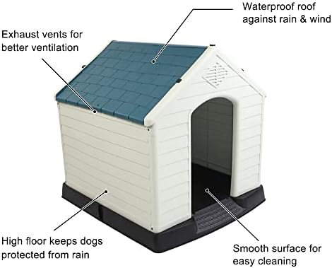 bonnlo plastic dog house, 26" l x 29" showing dimensions