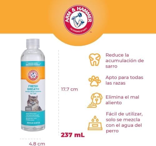 arm & hammer advanced care cat dental water shown in use