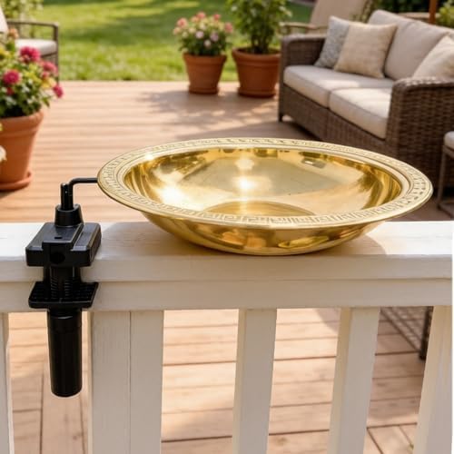 12" diameter 2.6" deep bird bath with 3" shown in use