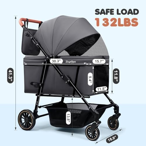 dog stroller for large & medium dogs (20–132 shown in use