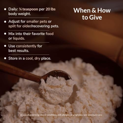 bovine colostrum powder for pets 5.3 oz (150g), close-up detail