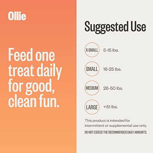ollie dental chews for large dogs, 12 oz showing dimensions