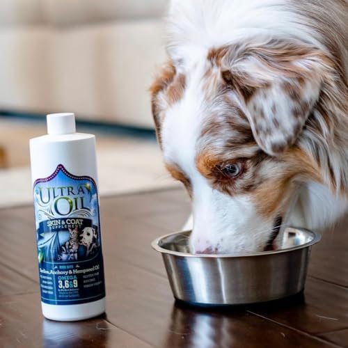 ultra oil skin and coat supplement for dogs showing dimensions