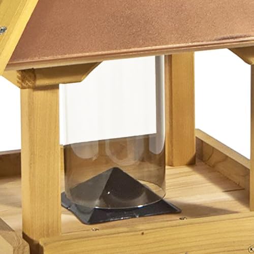 woodlink copgazebo coppertop wood gazebo bird feeder, side view