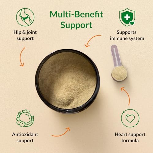 ultimate pet nutrition nutra thrive canine multivitamin powder shown in use