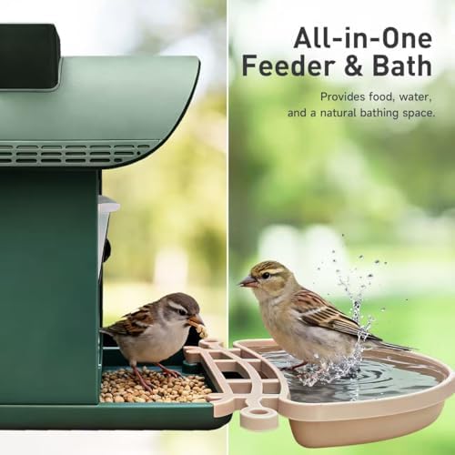 chirpingpal™ ai smart bird feeder with camera |, side view