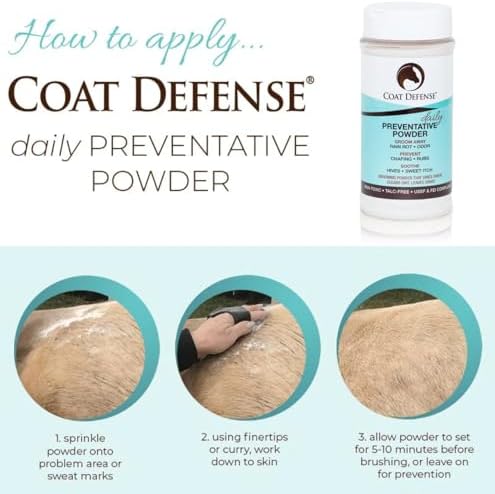 coat defense daily preventative powder & rain rot, side view