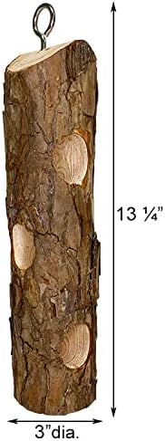 cedar suet log feeder by prime retreat, close-up detail