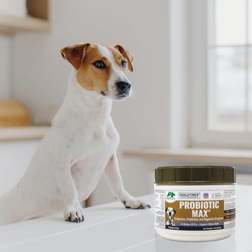 dogzymes probiotic max -10 billion cfu's probiotics, prebiotics, side view
