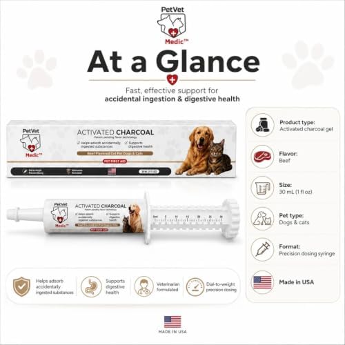 activated charcoal for dogs & cats, veterinarian-developed oral showing dimensions