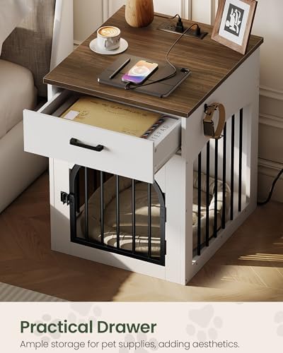 choezon dog crate furniture, wooden dog kennel with showing dimensions