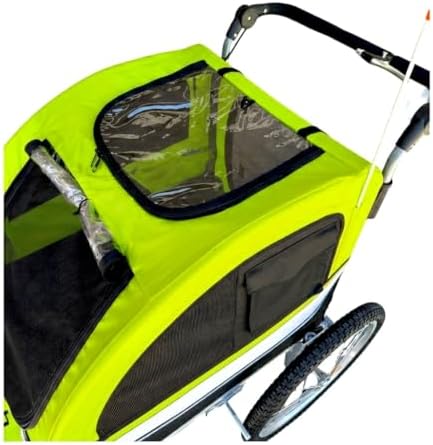 large pet dog stroller and bike bicycle trailer, close-up detail