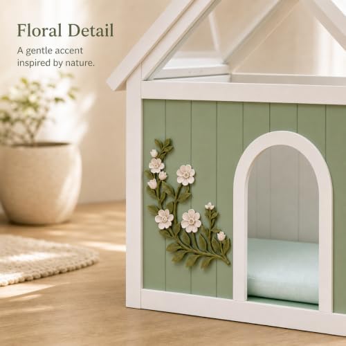 modern indoor dog house for small dogs, solid on a desk or shelf