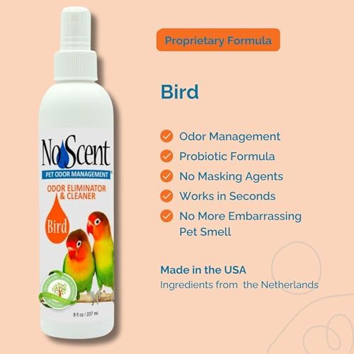 no scent bird cage cleaner spray & pet shown in use