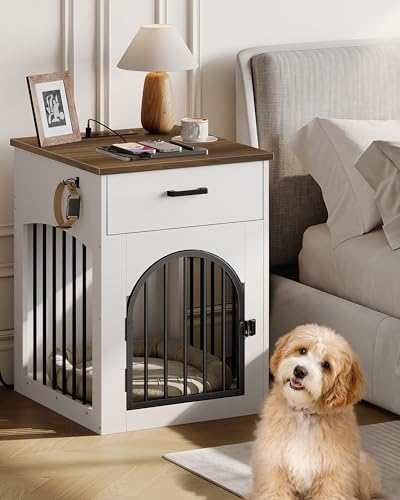 choezon dog crate furniture, wooden dog kennel with, close-up detail