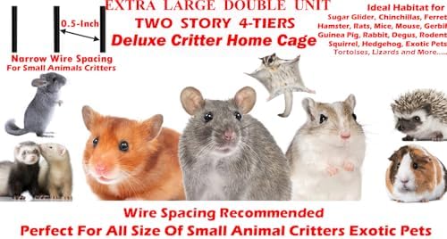 x-large 31"x18.5"x53.5"h deluxe double unit small animal critter shown in use