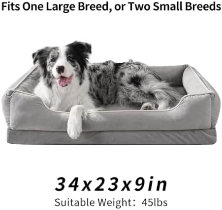 fairypet orthopedic dog bed for medium to large, front angle view