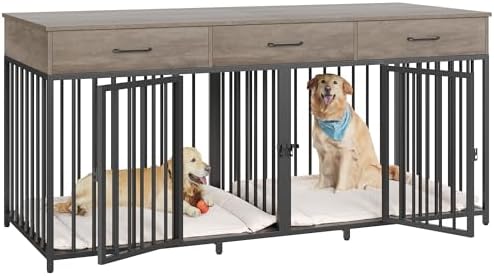 hostack double dog crate, 71" w indoor dog, view 9