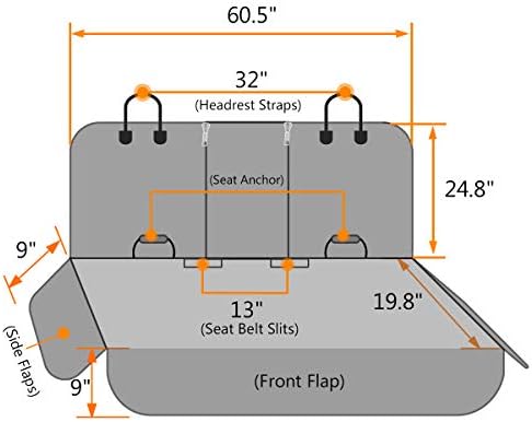 honest bench dog car seat covers with side showing dimensions