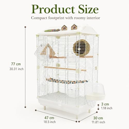30 inch iron bird cage with stand for, side view