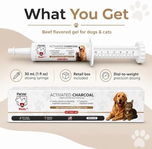 activated charcoal for dogs & cats, veterinarian-developed oral, side view