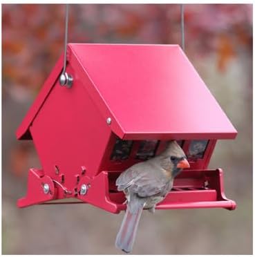 audubon "mini" absolute squirrel resistant bird feeder model, close-up detail