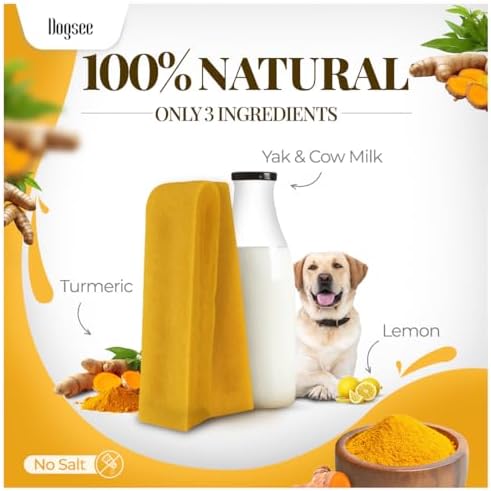 dogsee himalayan yak cheese dog chews with turmeric/curcumin, close-up detail
