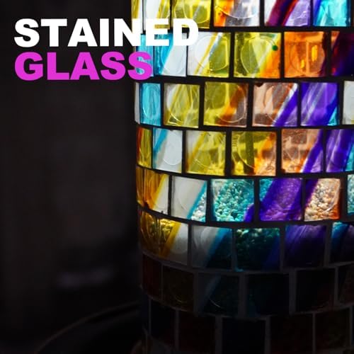solar bird feeder with stained glass, easy clean, side view