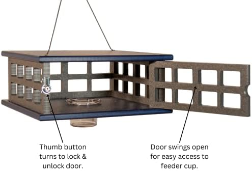 jcs wildlife recycled poly lumber caged platform bluebird showing dimensions