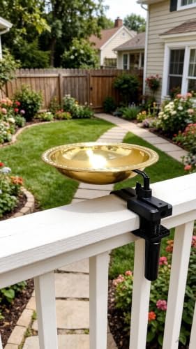 12" diameter 2.6" deep bird bath with 3" showing dimensions