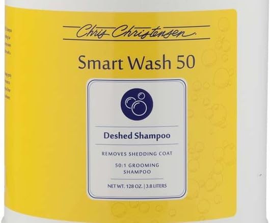 chris christensen smartwash50 deshed ultra concentrated dog shampoo, close-up detail
