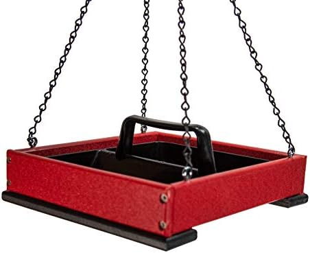jcs wildlife poly lumber hanging tray platform bird shown in use